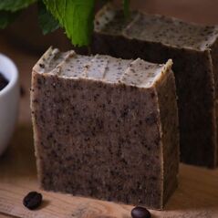 coffee and peppermint handmade soap